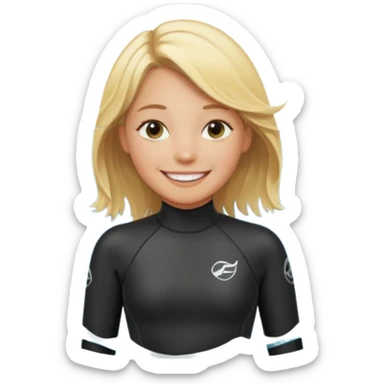 blonde haired white skinned surfer girl sticker