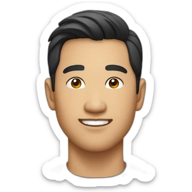 Handsome bold asian guy sticker