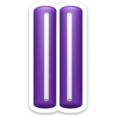 long cylinder with two spheres on one end, make it purple and make the other end round with a slot in the middle sticker