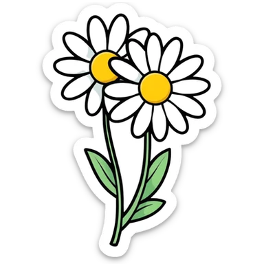 daisy flower sticker