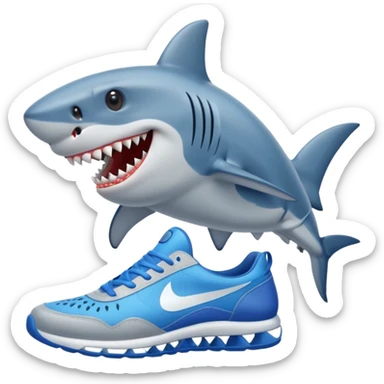Shark with blue shoes sticker