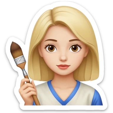 دختر زیبا و نقاش sticker