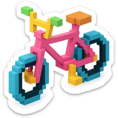 розовый велосипед BMX, no background sticker