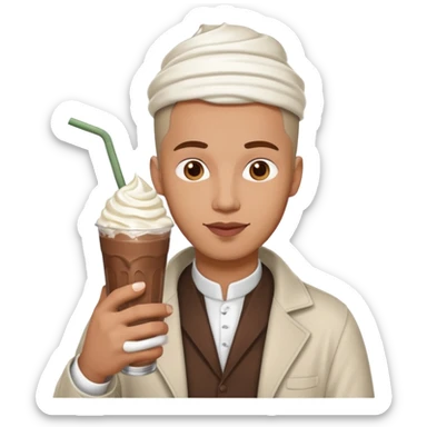 muslim man drinking milkshake sticker