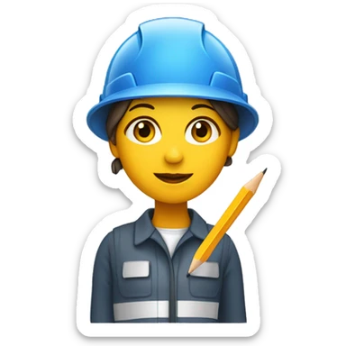 construction worker woman with a pencil sticker