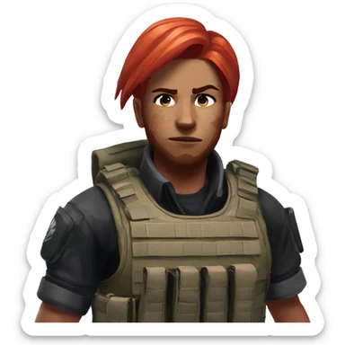 red hair play rainbow six siege sticker