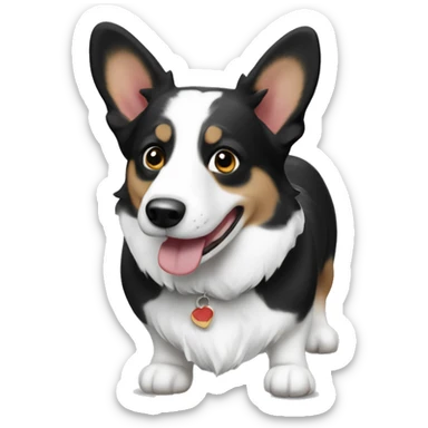 black and white welsh cardigan corgi sticker