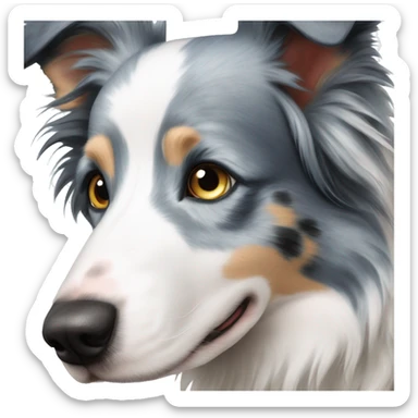 Blue merle border collie dog eyes blue sticker