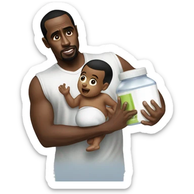 P Diddy carrying baby oil sticker
