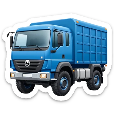 europeal looking expedition truck in blue flat snout sticker