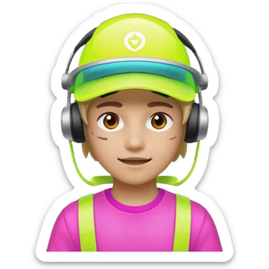 Neon Visor Gamer sticker