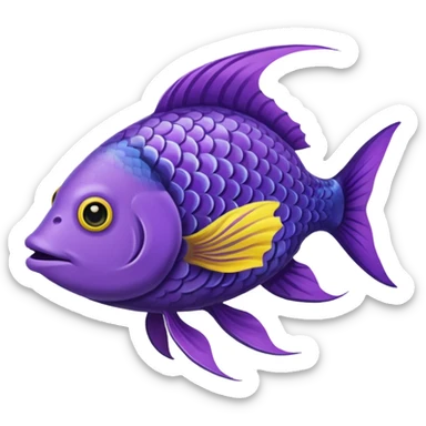 GURGLE FISH FROM FINDING NEMO PURPLE AND YELLOW GRAMMA FISH LONG sticker