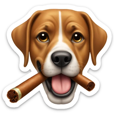 Dog with cigar sticker