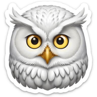 white olw, tilt head, questionning sticker