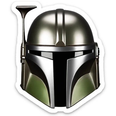 the mandalorian helmet, front view sticker