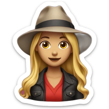 the girl in the red fedora hat sticker