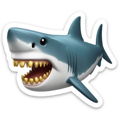 Shark with gold teeth sticker