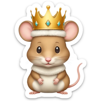 mouse wearing crown sticker