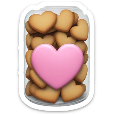 Heart cookies in a cookie jar that’s pink sticker