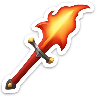 Red flaming sword sticker