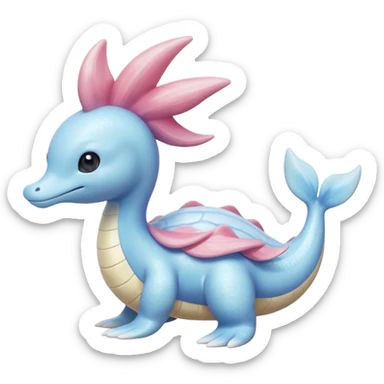 Shiny soft pastel glossy realistic cute beautiful gorgeous pretty Mezprit-Primarina-Milotic-Lapras-Palkia-Pokémon, full body sticker