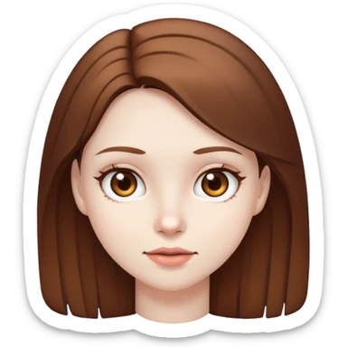 One girl with pale skin brown eyes brown ahir sticker