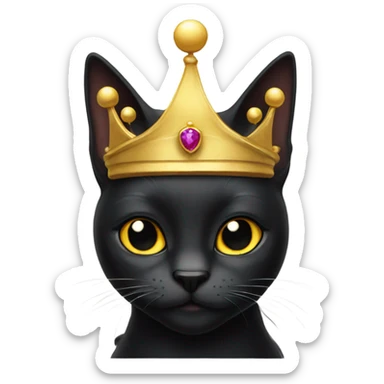 Black Cat in a crown sticker