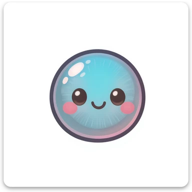 cute and shiny object with a gradient effect, no background sticker