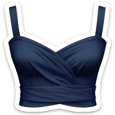 Realistic navy blue fashion wrap around Bustier Clothing Top isolated.  sticker