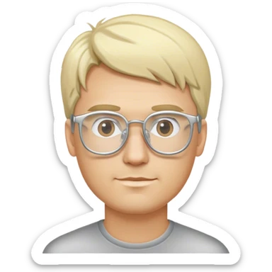 blonde man with silver glasses sticker