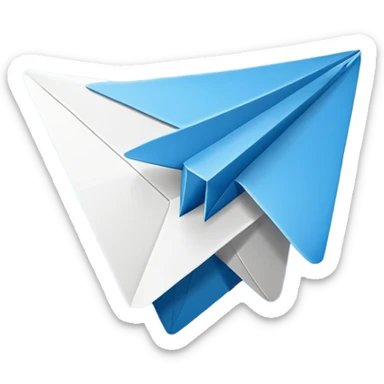 Telegram app logo with paper airplane icon sticker
