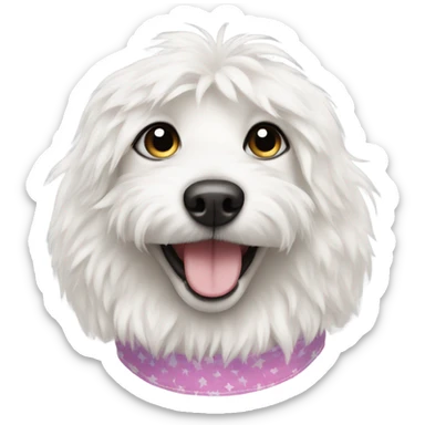 Fluffy white dog in a bikini  sticker