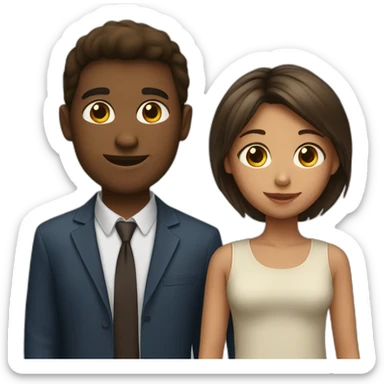 a girl and a men sticker