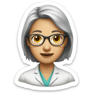 A biologist woman with glasses  sticker