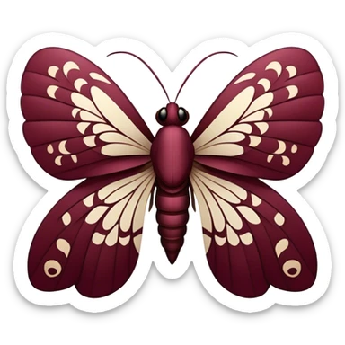 beautiful wine colored moth sticker