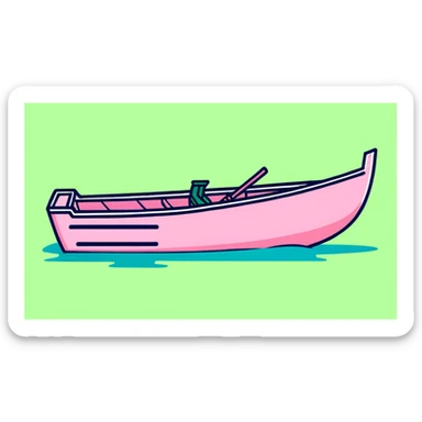 pink rowing boat sticker