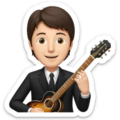 Paul McCartney playing guitar black suit sticker
