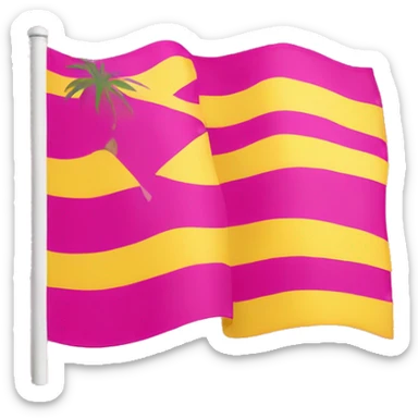 floptropica flag with a pink background and yellow stripes sticker