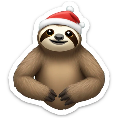 Sloth with Christmas lights sticker