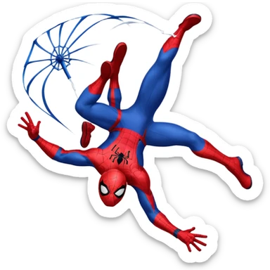 Spider-Man with the fan blowing on him sticker
