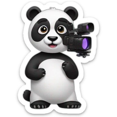 Panda filmmaking sticker