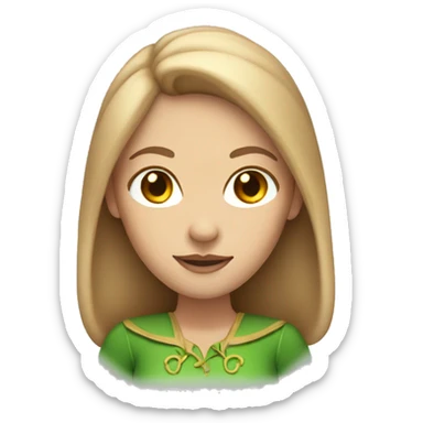 White woman with elf ears and light brown hair sticker