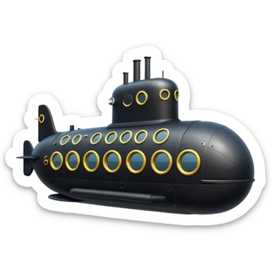 can you generate an emoji of a black submarine with two portholes? sticker