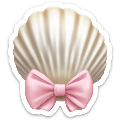 Pearl shell and light pink bow sticker
