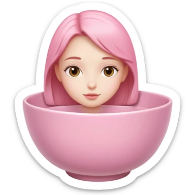 girl in pink bowl sticker