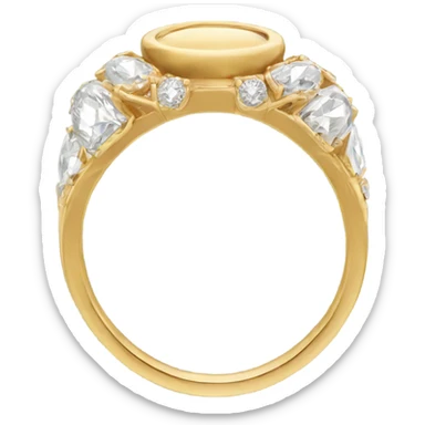 Gold ring oval diamond  sticker