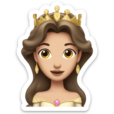 Princess Aurora with dark brown hair with gold tiara  sticker