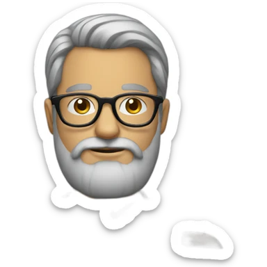 bearded man with glasses reading a book sticker