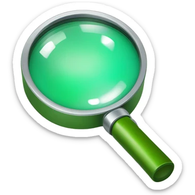 green magnifying glass sticker