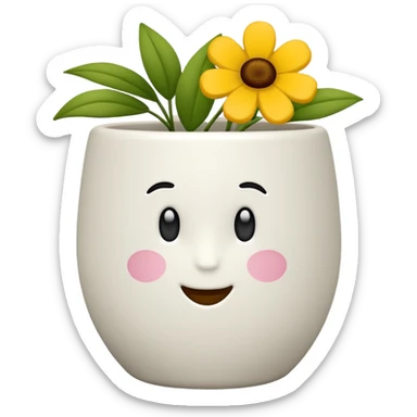 vaso branco sem flores sticker